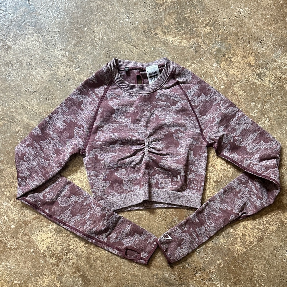 Gymshark Camouflage Long Sleeve Crop